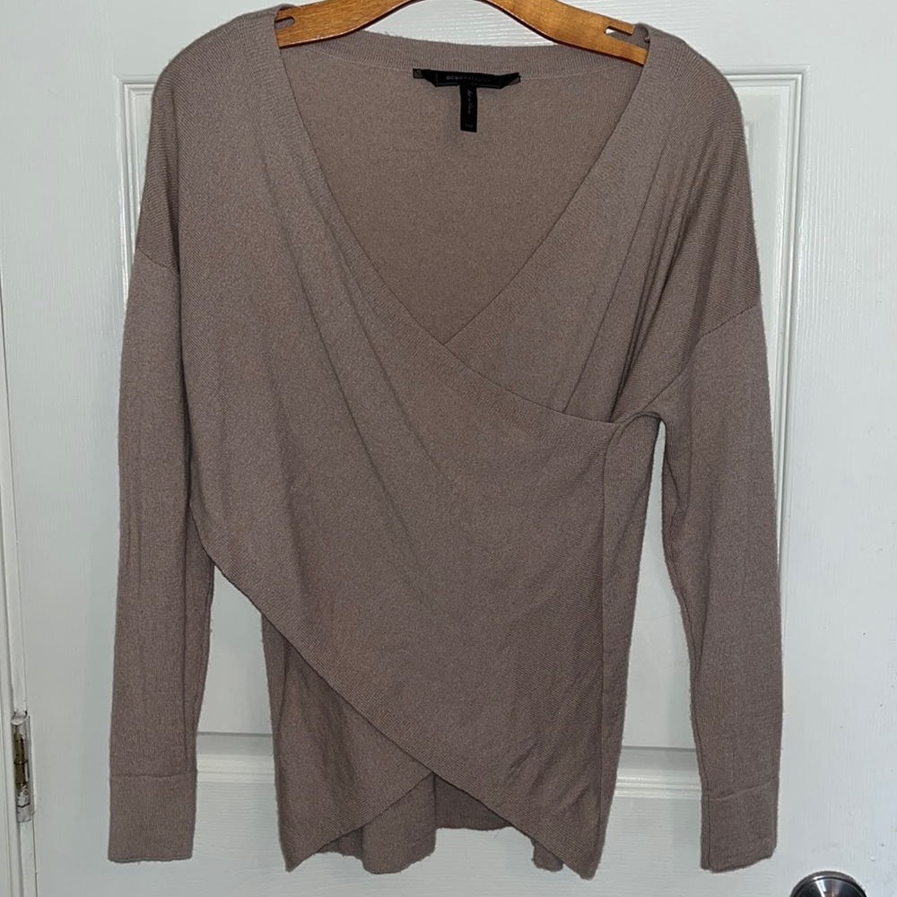 BCBG V-Neck sweater with cross in front